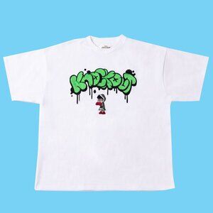 Knock Out Boxing Graffiti Oversized T-Shirt White‎ Graphic Streetwear Japan Boxy